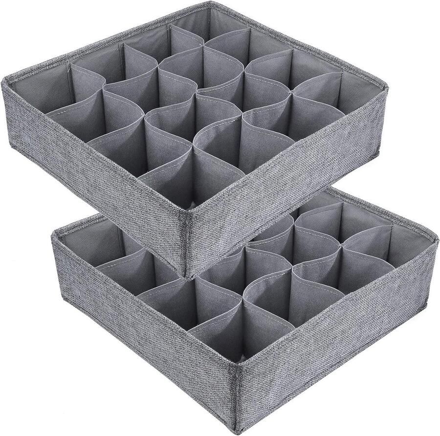 Allecto plus Opbergdozen voor kleding en accessoires Ladeverdeler met 32 cellen Grijs