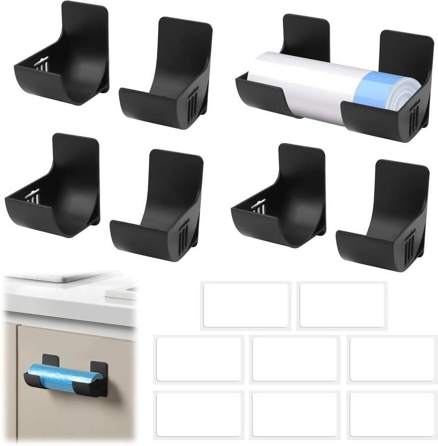 Allecto Plus Opbergkast Deur Aluminium Folie Organiser Keuken Opberger Zwart 4 Paar