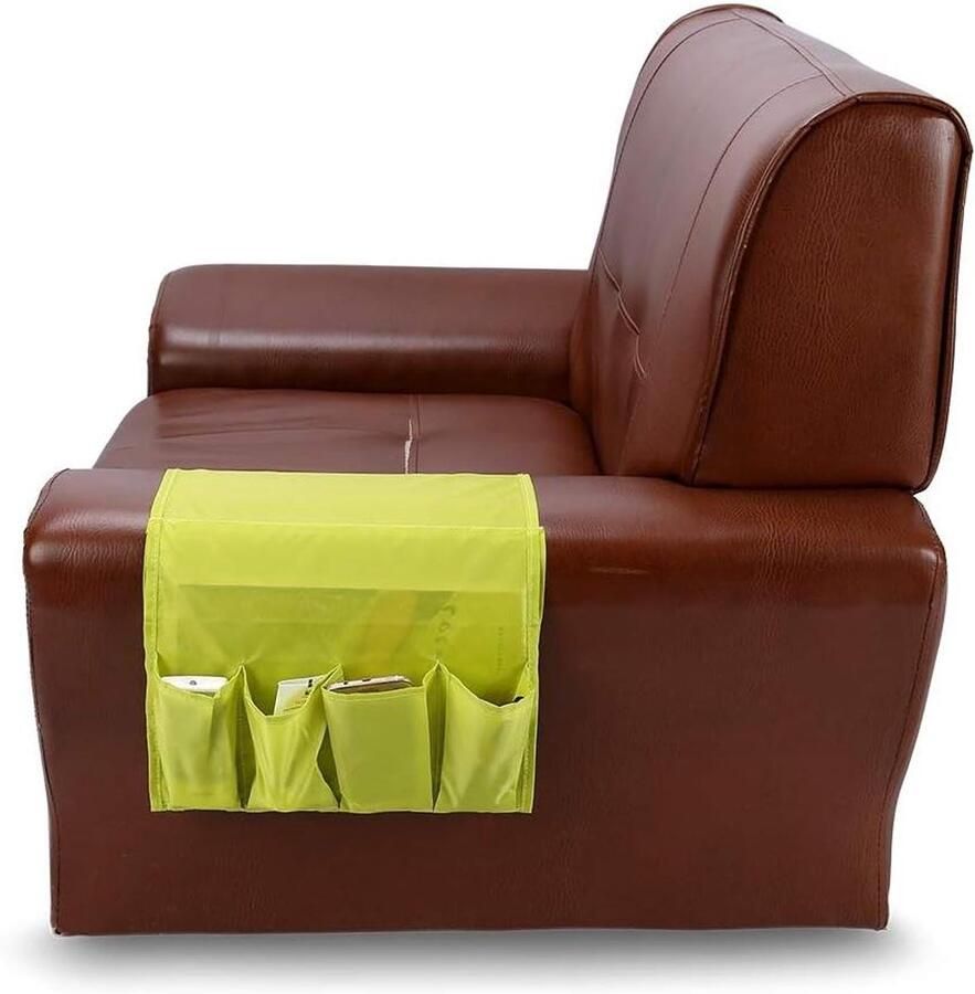 Allecto plus Opbergvak voor Bank en Stoel met Zijopbergtas Multifunctionele Organisatoren voor Afstandsbediening Thuishotel Holder Groen Ruim design
