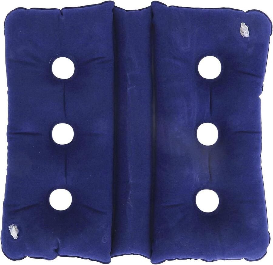 Allecto Plus Opblaasbaar opvouwbaar kussen met ventilatiegaten voor drukpijn ideaal voor bureaustoel en rolstoel comfortabel en ademend