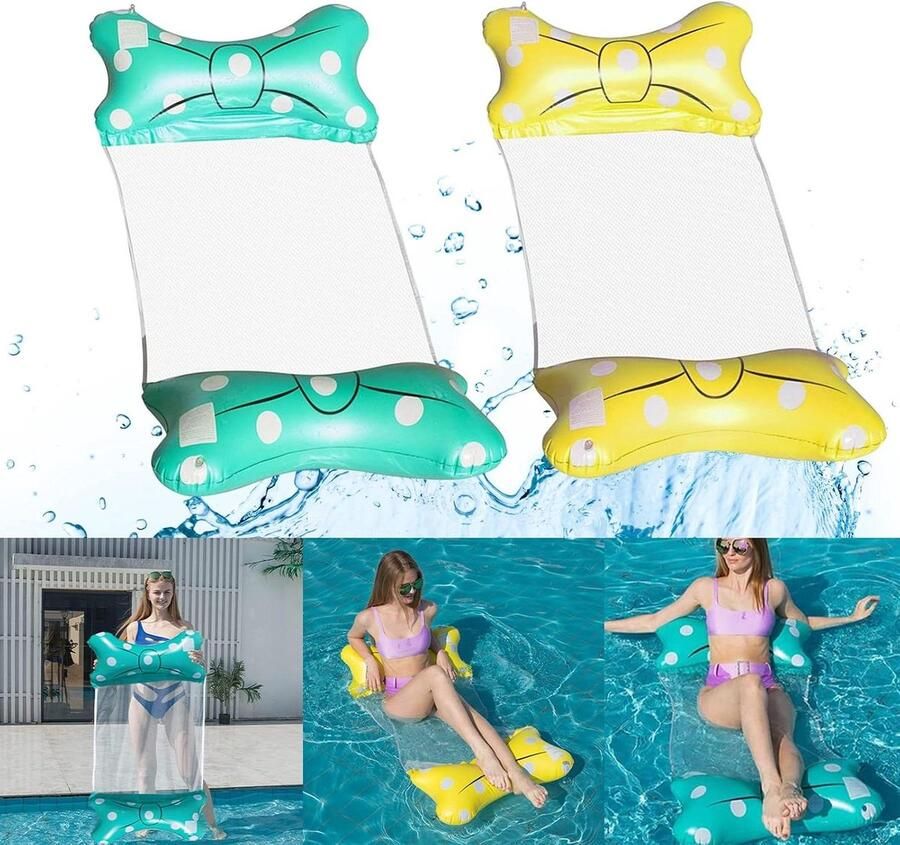 Allecto plus Opblaasbaar zwembed met waterhangmat voor volwassenen en kinderen