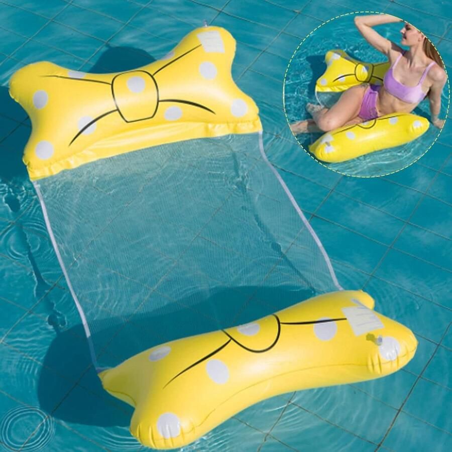 Allecto Plus Opblaasbaar zwembad waterhangmat 4-in-1 loungestoel voor volwassenen en kinderen