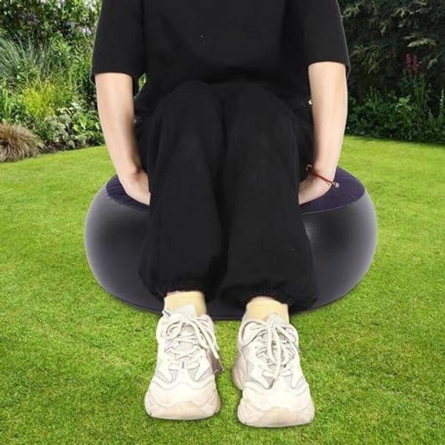 Allecto plus Opblaasbare Massaal Luie Bank voor Buiten Draagbare Campingstoel Opblaasbare Stoel voor Woonkamer Slaapkamer en Lounge Ideaal om te Zitten en te Loungen Buitenstoel