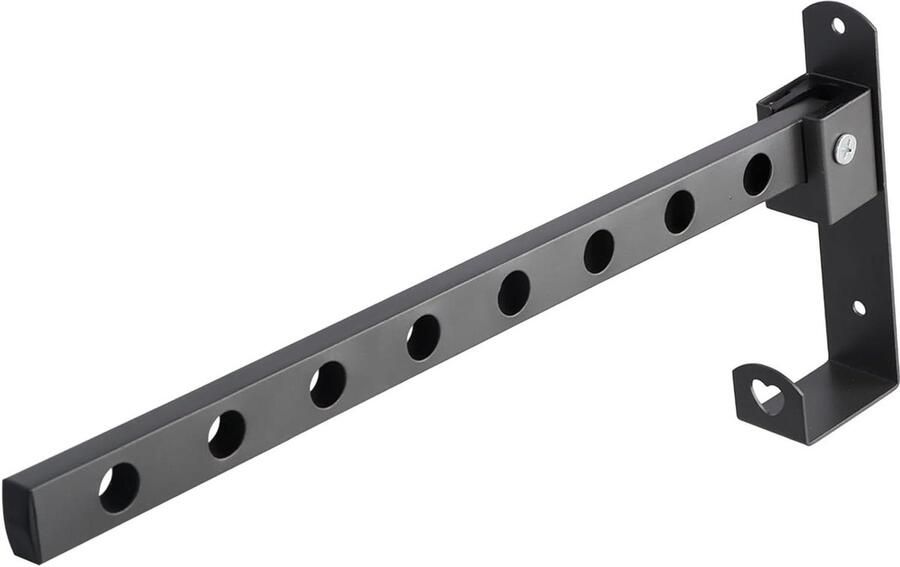 Allecto Plus Opvouwbare Kapstok Wandgemonteerd Kledingrek 90° Vouwbaar Wandkastje met 8 Ophanggaten voor Balkon Wandgemonteerde Kapstok voor Balkon Badkamer Kledingkast Wasruimte (Rookgrijs)