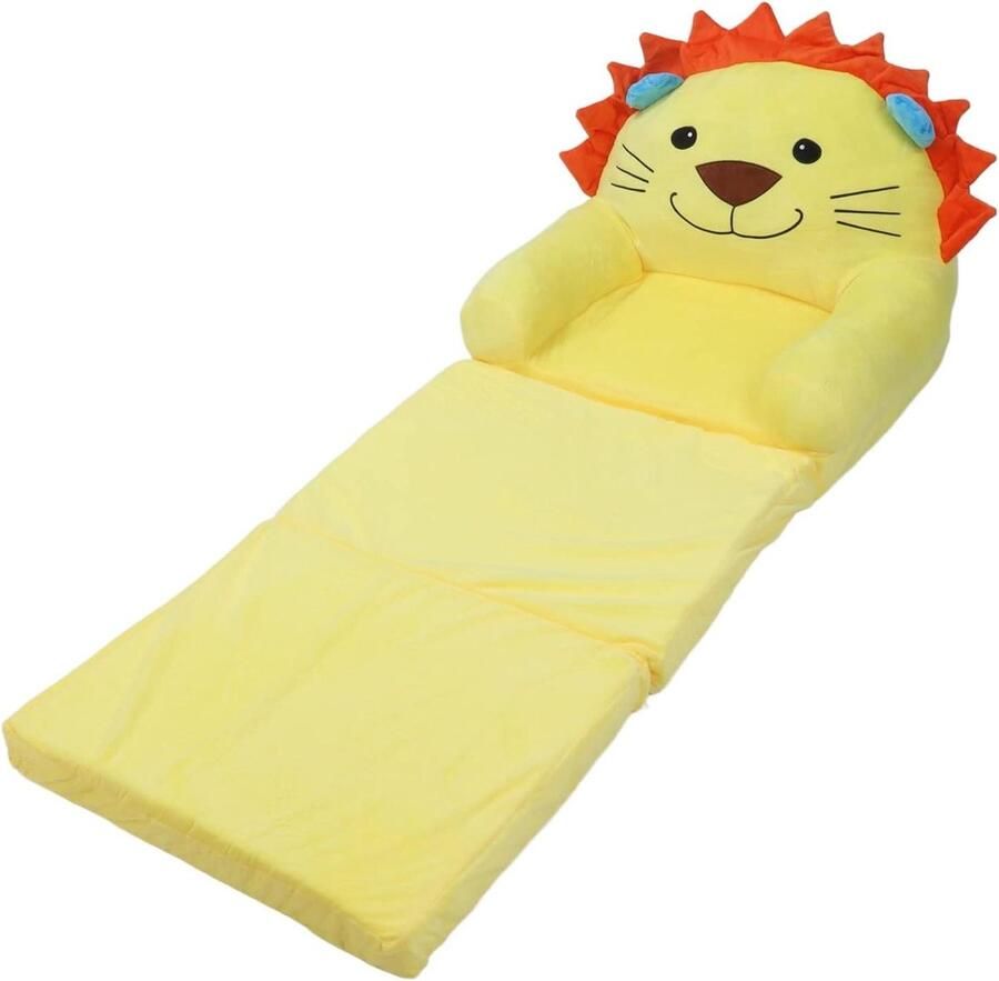 Allecto plus Opvouwbare kinderbank van zacht pluche met armleuningen slaapbank voor kinderen (3 lagen)