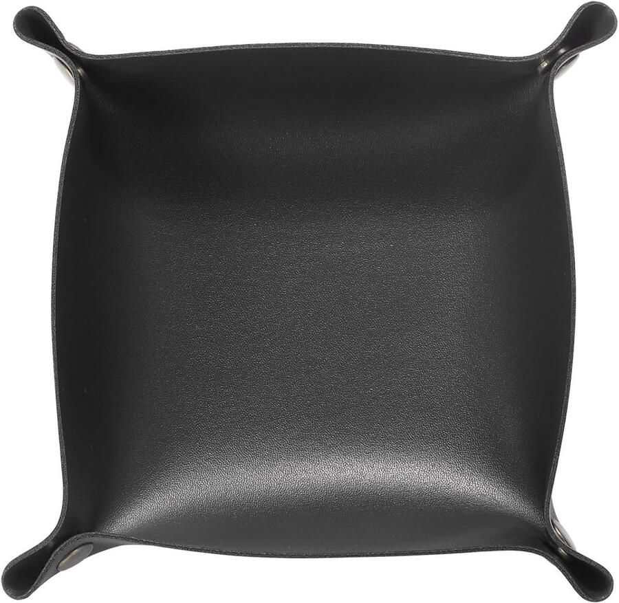 Allecto plus Opvouwbare PU-lederen plank voor sleutels en sieraden zwart