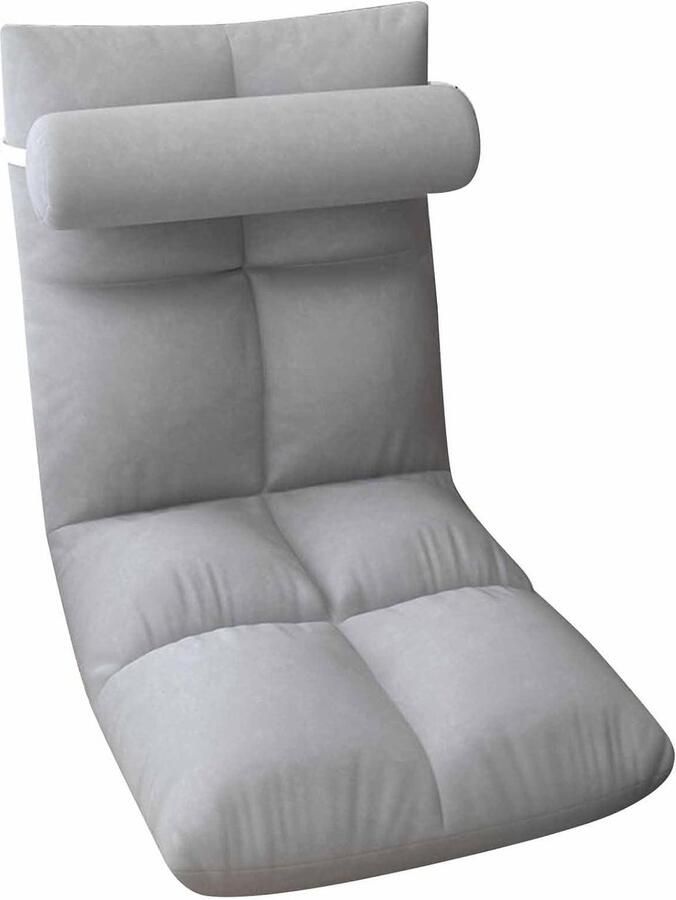 Allecto plus Opvouwbare Vloerstoel voor Videogamen en Meditatie Lichtgrijs Verstelbare Rugsteun