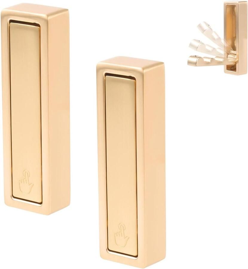 Allecto plus Opvouwbare Wandhaken in Goud Set van 2 Voor Badjassen Jassen Handdoeken Wandmontage Robuust en Stijlvol Rechthoekige Jashaken