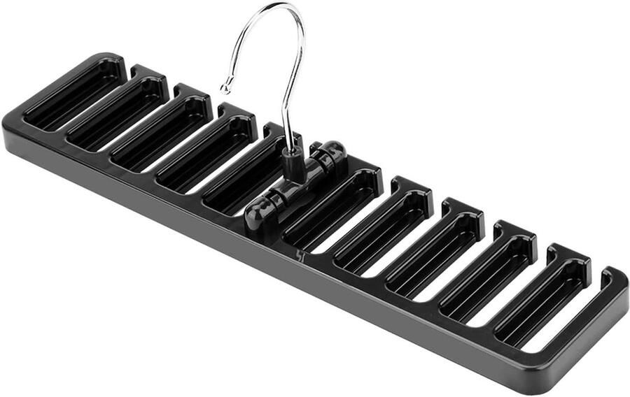 Allecto Plus Organizers voor Riem en Das 10 Sleuven Hanger voor Riemen Dassen en Sjaals in Zwart Opbergrek voor Kledingkast