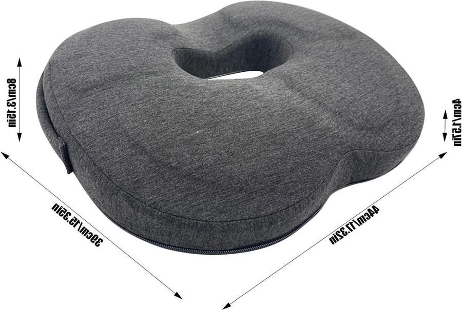 Allecto Plus Orthopedisch zitkussen met traagschuim voor drukontlasting op kantoor stoelen