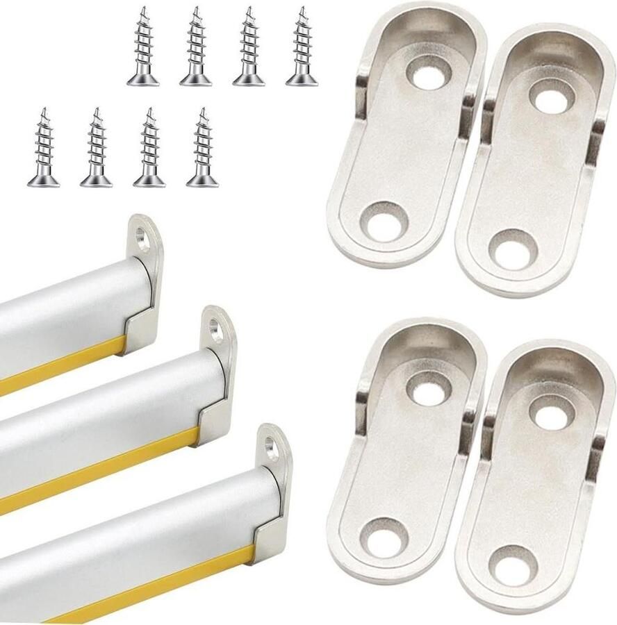 Allecto Plus Ovale metalen kledingstangen 4 stuks voor kledingstang