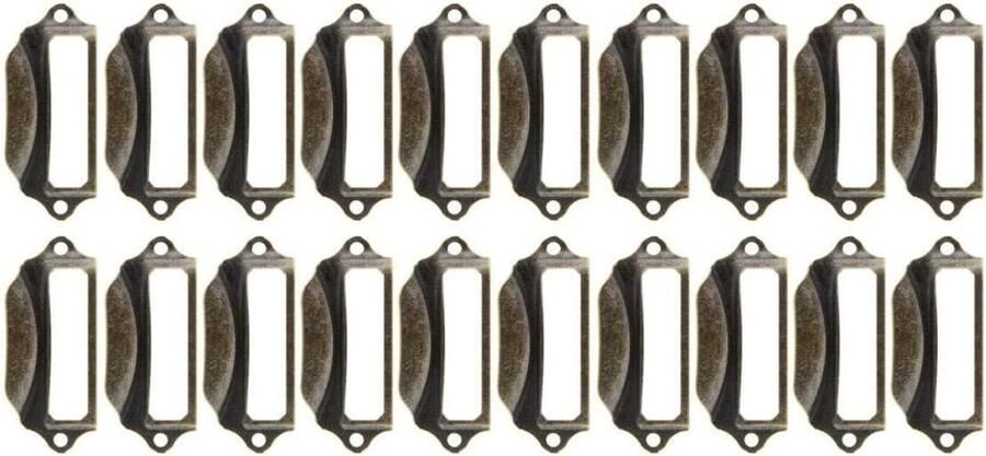 Allecto Plus 20 stuks Vintage ijzeren labelhouders met schroeven Brons 90x40mm