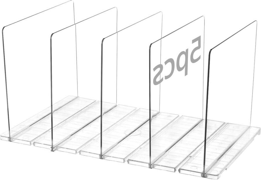 Allecto plus Pack van 5 verstelbare organisatoren voor kasten en keukens. Efficiënte plankverdelers voor kledingkasten en kantoren