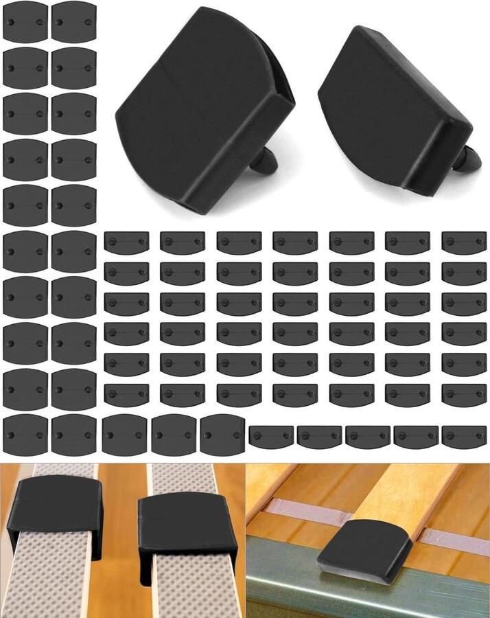 Allecto plus Pak van 72 lattenbodems voor bedden Vervangende onderdelen Zwart 55 mm x 9 mm Kunststof lattenbodems