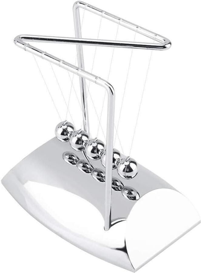 Allecto Plus Pendule Newton Slinger met 5 Ballen Natuurkunde Decoratie voor Kantoor Bureau Decor 185 x 12 x 20 cm