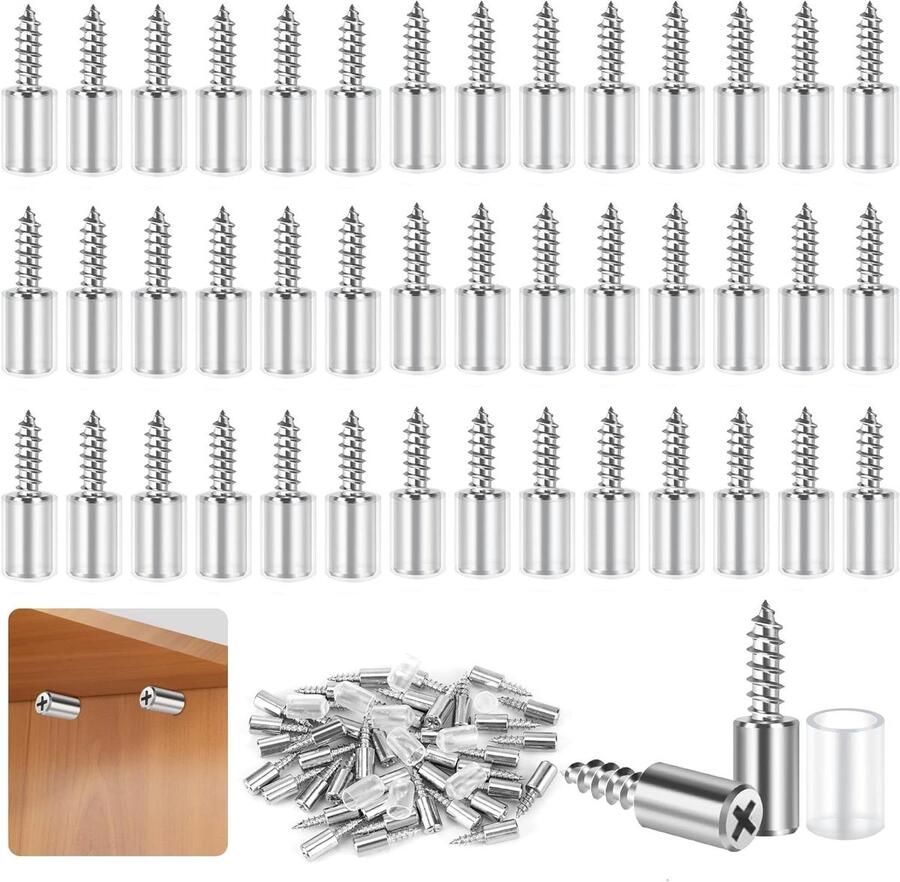 Allecto plus Plankdragers 100 stuks 75 mm zelftappende plankhouders met anti-slip afdekking meubels planken kasten