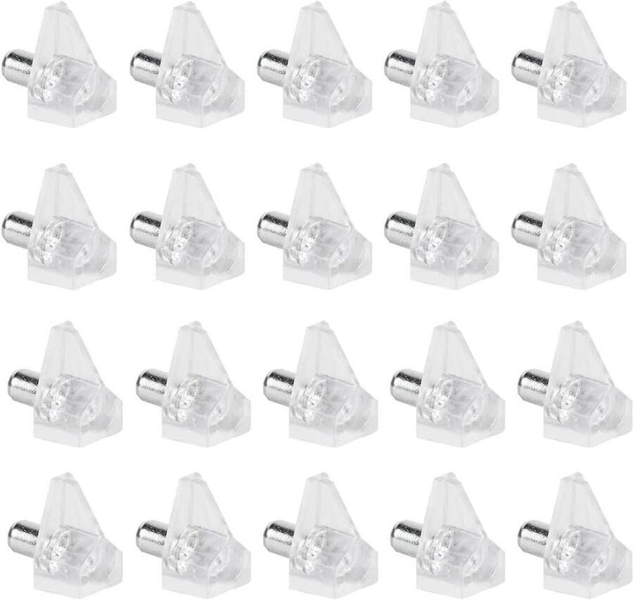 Allecto Plus Plankdragers 5mm Transparant 40 Stuks Voor Meubels Boekenplanken Kasten