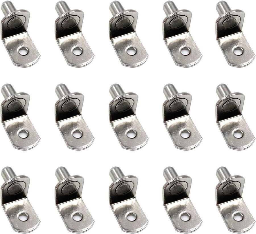 Allecto plus Plankdragers 80 stuks 5 mm metaal voor boekenkasten en keukenkasten met opbergdoos