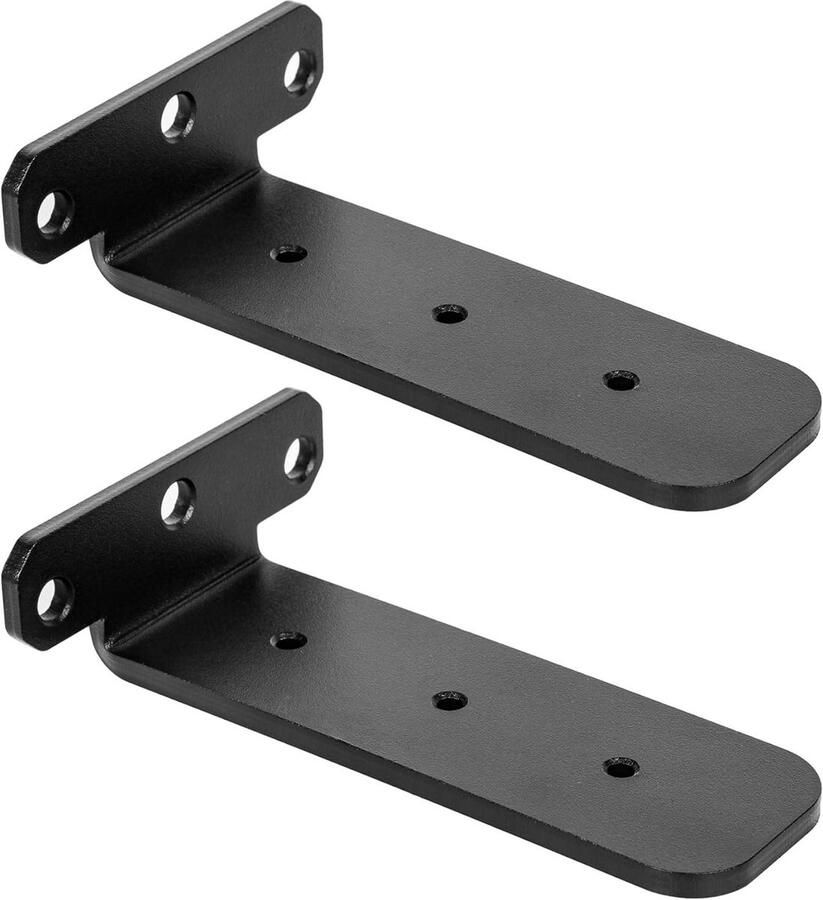 Allecto Plus Plankhouder zwart heavy duty hoek 150 mm roestvrij staal wandmontage Set van 2 Opbergoplossing voor planken