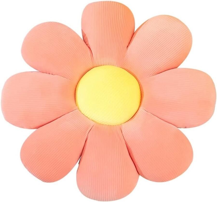 Allecto plus Pluche bloemvormig kussen 40 cm Zonnebloem design Tatami vloerkussen Sofakussen Roze Geschikt voor woonkamer bank slaapkamer