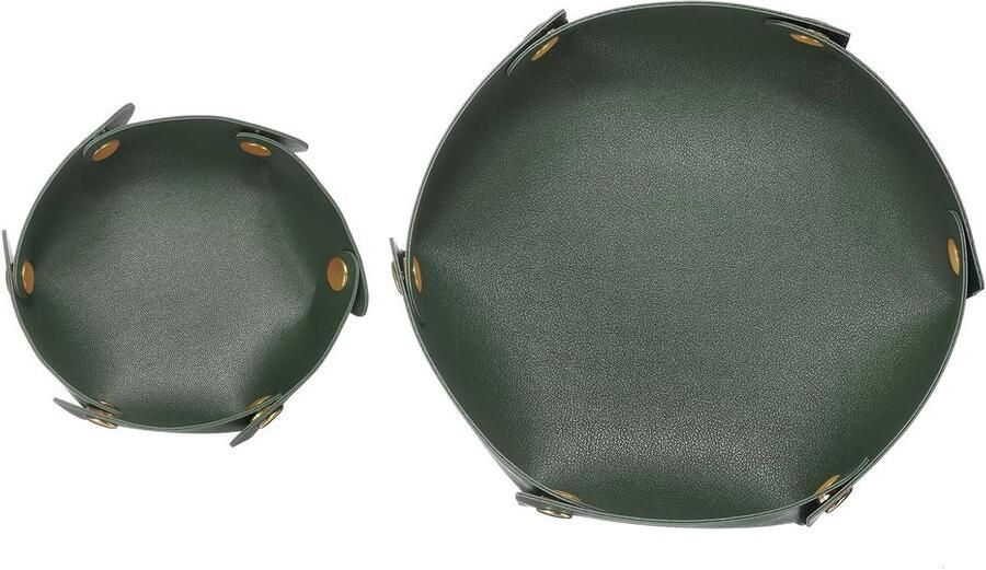 Allecto plus PU-lederen opbergplank opvouwbaar en draagbaar donkergroen 2 stuks. Geschikt voor sleutels horloges en sieraden. Ideale opbergruimte voor de ingang