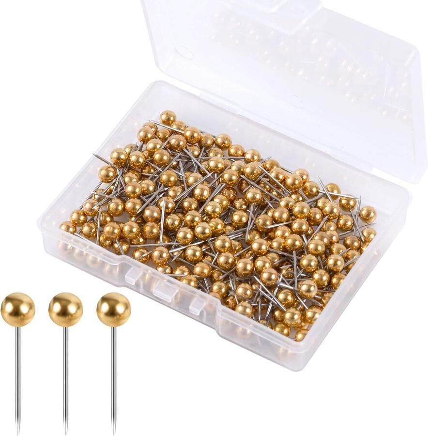 Allecto plus Push Pins Set van 400 stuks voor Reiskaart Kurkbord en DIY Craft Ronde Kop Kaartspelden Thuiskantoor Benodigdheden