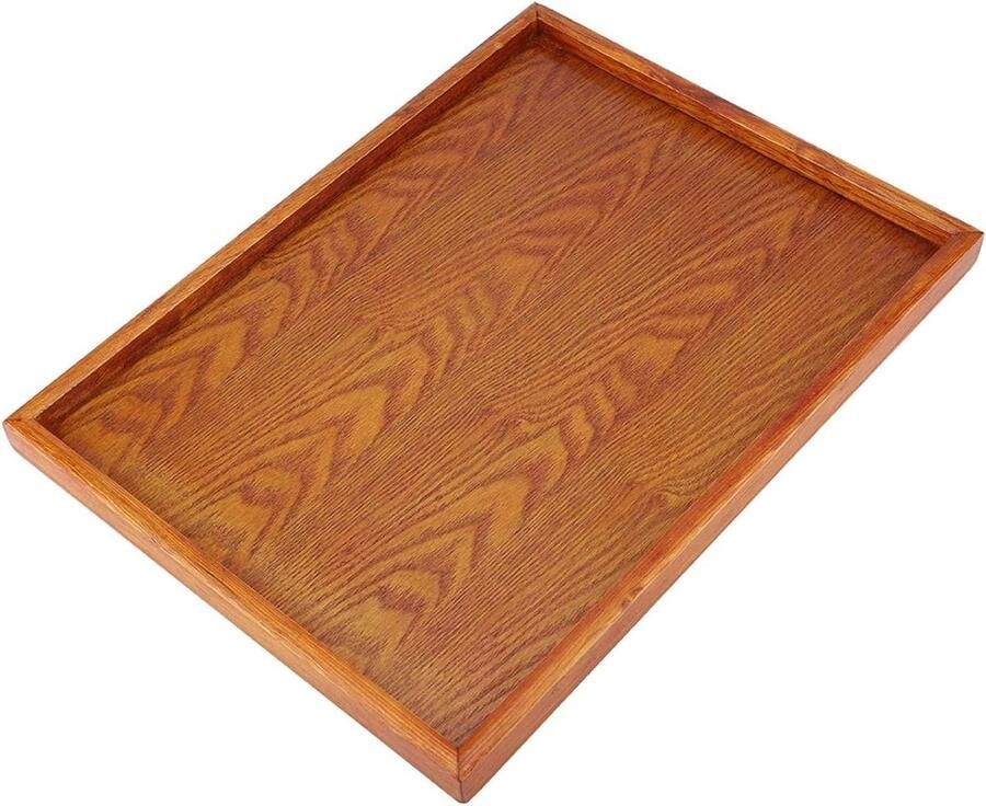 Allecto plus Rechthoekig houten dienblad van bamboe voor salontafel Natuurlijk materiaal Decoratief en functioneel 36 x 27 cm