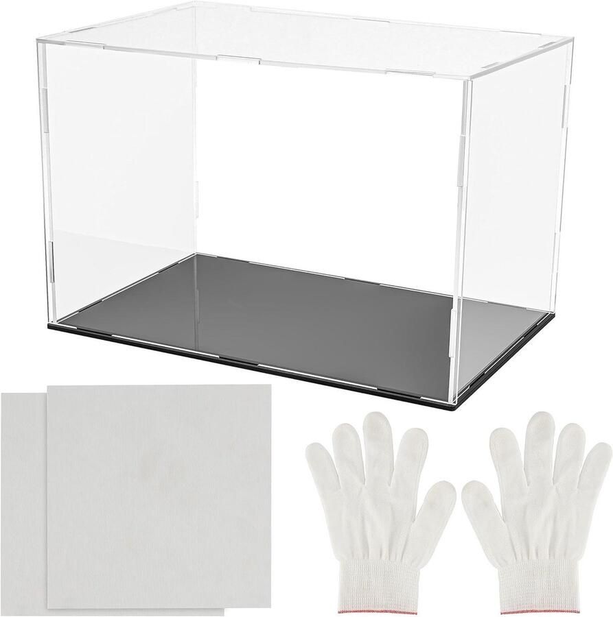 Allecto plus Rechthoekige Doorzichtige Acryl Display 30 x 20 x 20 cm Bescherm en Toon Verzameling Speelgoed Antiek of Juwelen Vitrine met Sleutel