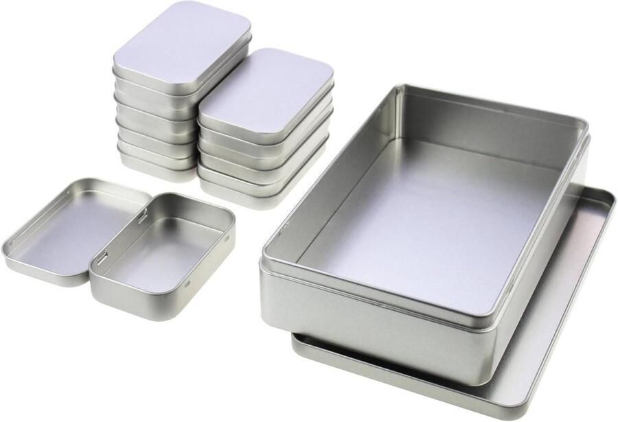 Allecto plus Rechthoekige metalen scharnierende opbergdozen voor thuisgebruik Set van mini-opbergdozen Opbergen van benodigdheden