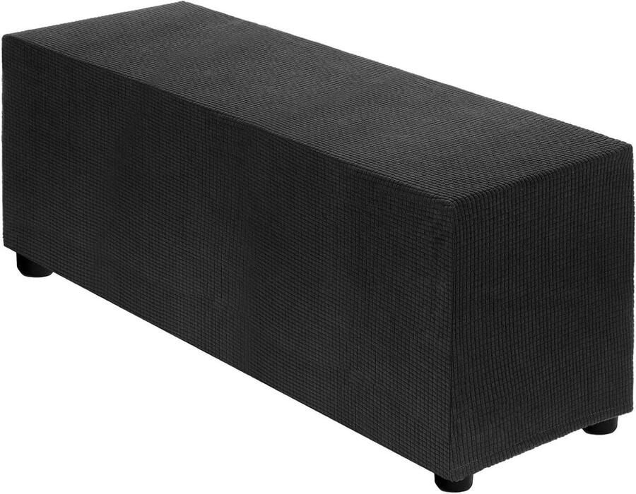 Allecto plus Rechthoekige Ottomaan Hoes Elastisch Woonkamer Slaapkamer Geschikt voor Ottomaan Lengte 101-127 cm Oversized Vierkante Ottomaan Hoes Groot Formaat
