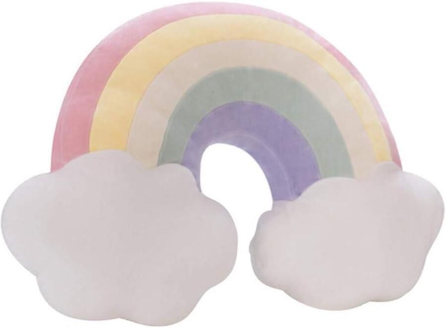 Allecto Plus Regenboog Kussens Kroon Met Wolken Voor Baby Meisjes Decoratief Kussen Voor Sofa Stoelen en Auto