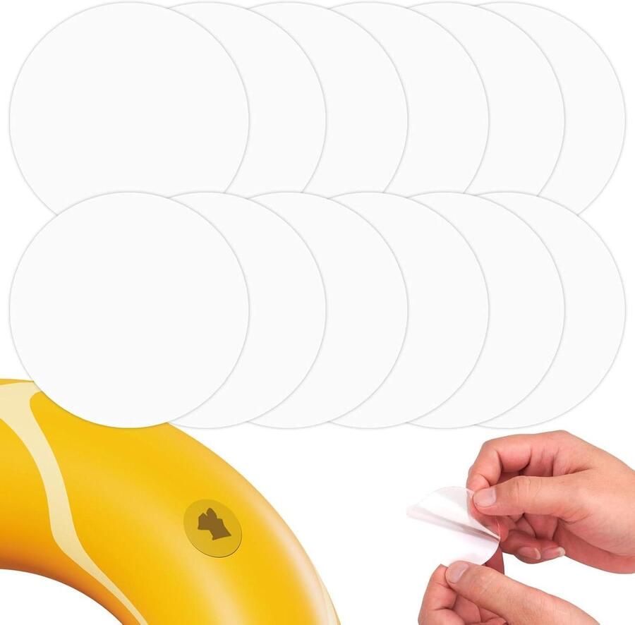 Allecto Plus Reparatiepatch 12st Waterdicht TPU Tentreparatietape voor Opblaasbare Artikelen en Luchtbed Wit Buitenluchtmatrasreparatieset