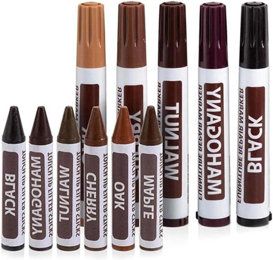 Allecto Plus Reparatieset voor houten meubels en vloeren 10 stuks meubel reparatie houten vloer herstel