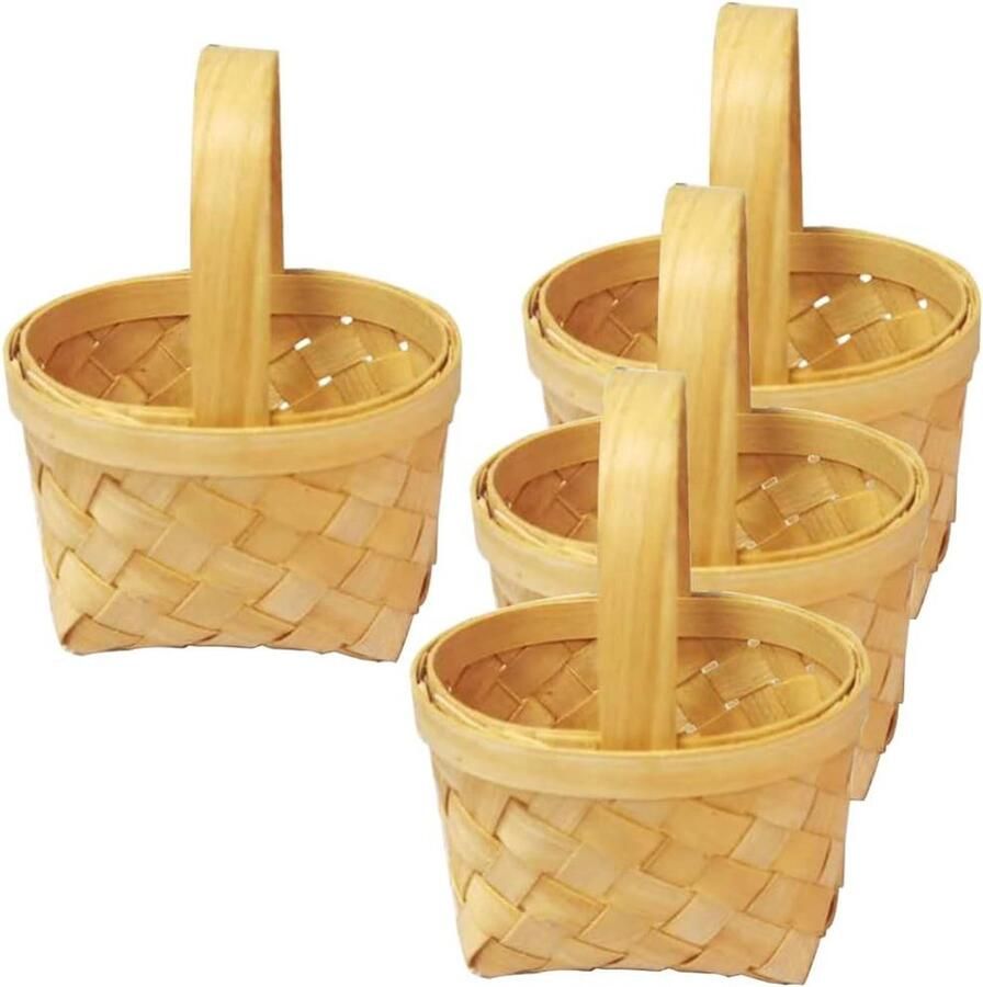 Allecto Plus Rieten manden set van 4 stuks voor bruiloft en decoratie