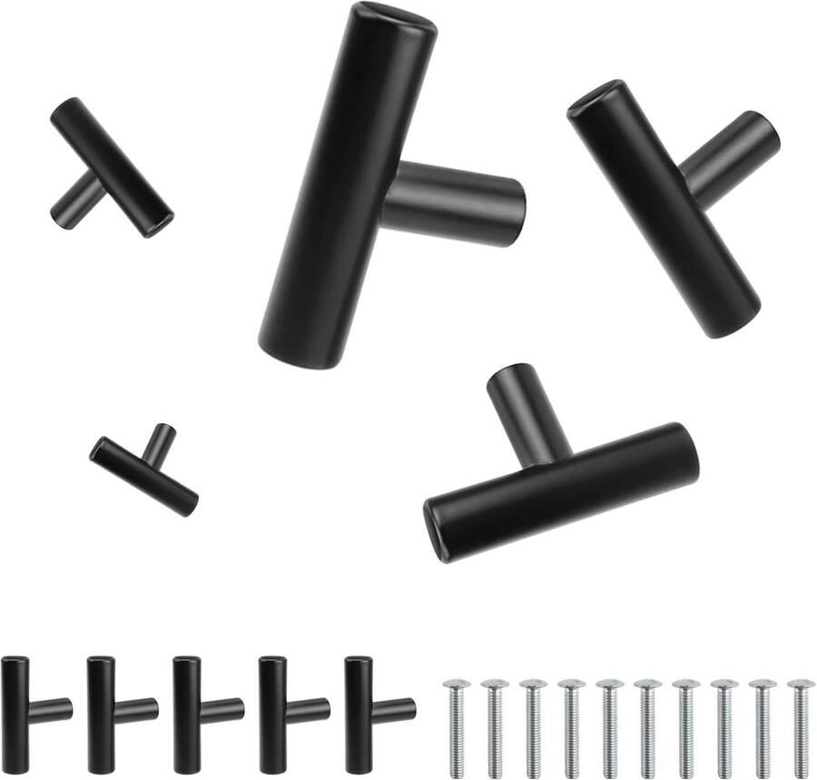 Allecto Plus Roestvrij stalen ladegrepen set van 10 diepe gatschroeven eenvoudige stijl voor keukenkasten make-uptafels laden wijnkasten en kledingkasten