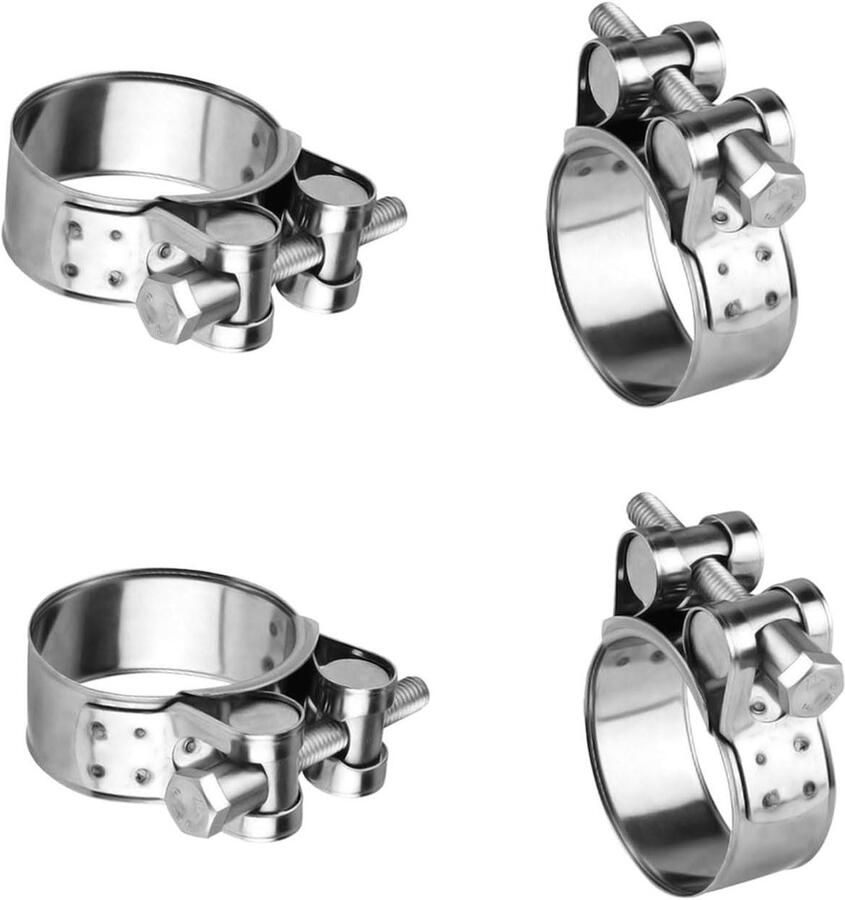 Allecto plus Roestvrij stalen scharnierboutklemmen 4 stuks spanbereik 29-31 mm voor buizen Klemmen voor uitlaatsysteem