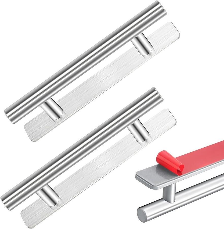 Allecto Plus Roestvrijstalen handgrepen voor keukenkasten en deuren buiten Set van 2