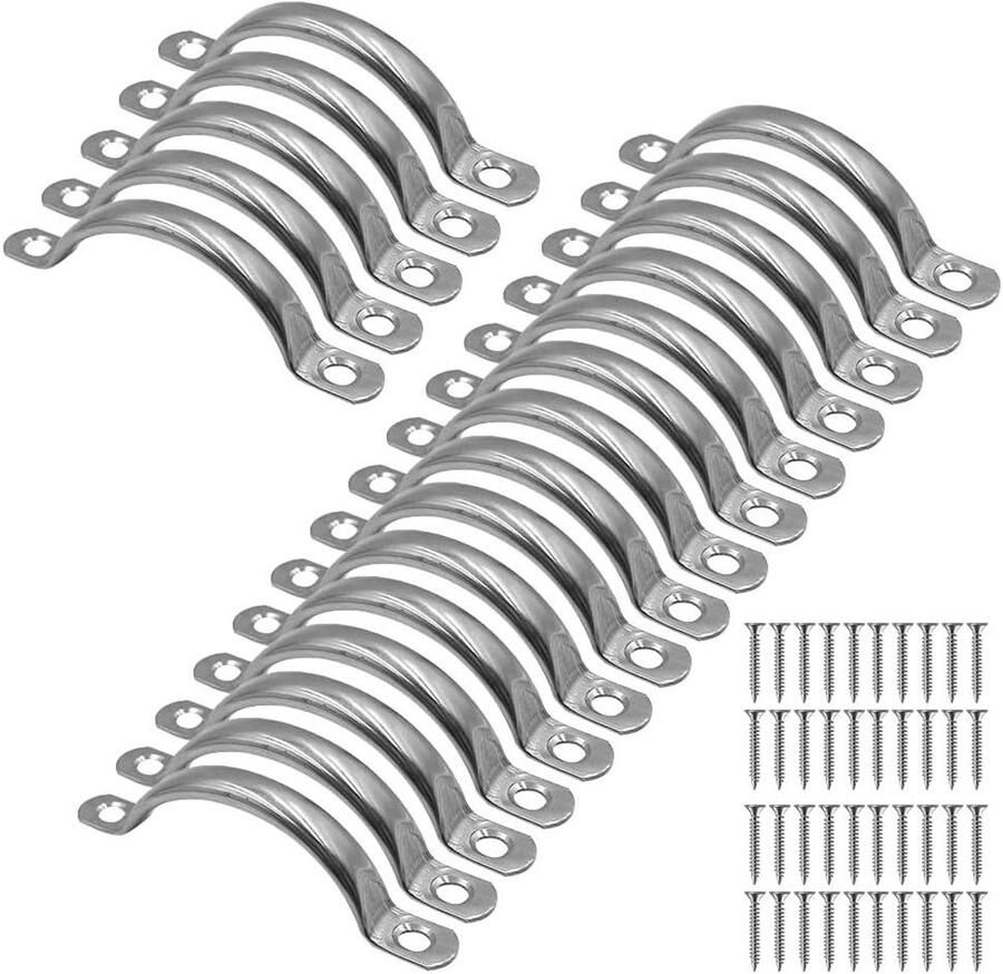 Allecto Plus – Roestvrijstalen Ladetrekkers Kastgrepen met Schroeven voor Keukenkast Lade – Set van 20 Stuks Voor Badkamer en Slaapkamer Zilverkleurig