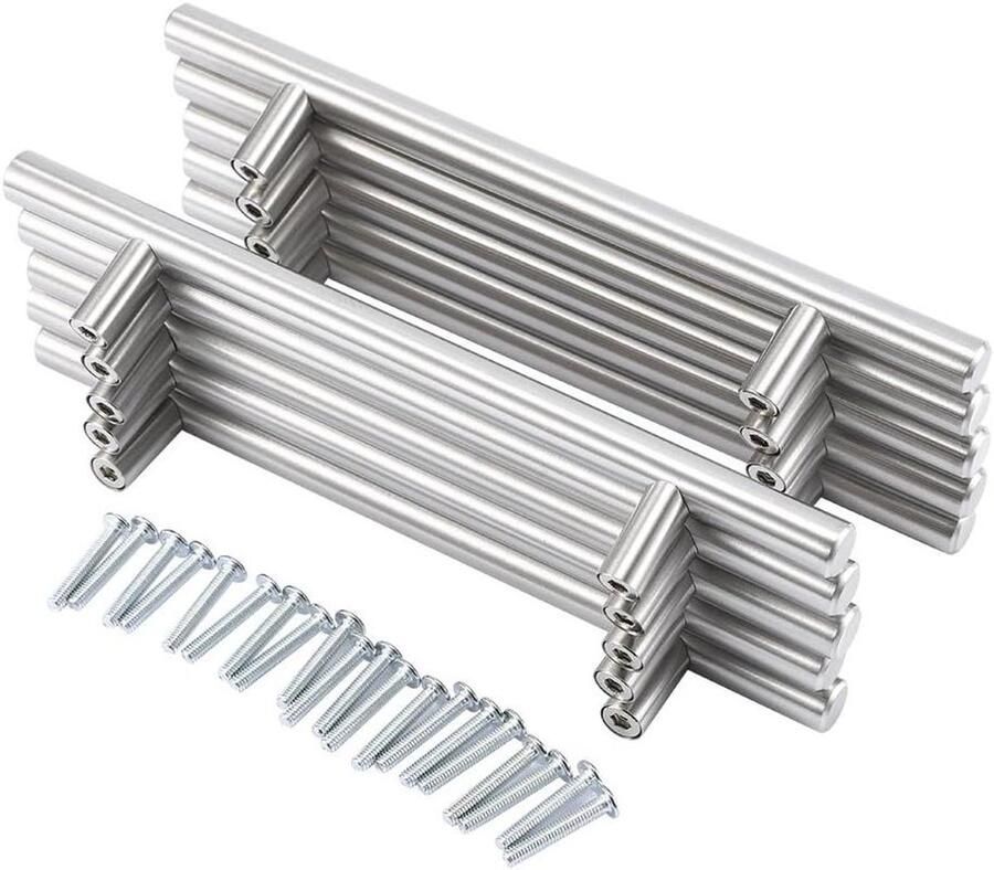 Allecto Plus Roestvrijstalen meubelgrepen 128 mm boorgatafstand keukengrepen railgrepen met schroef