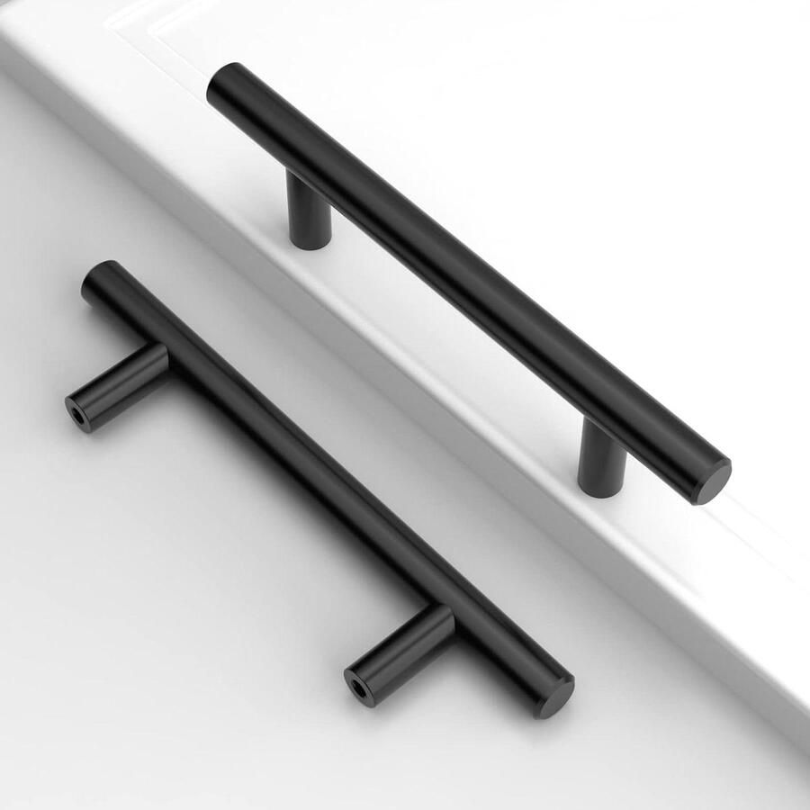 Allecto plus Roestvrijstalen Meubelgrepen in Zwart 96 mm Gatafstand Set van 5 Voor Keukenkasten en Kledingkasten