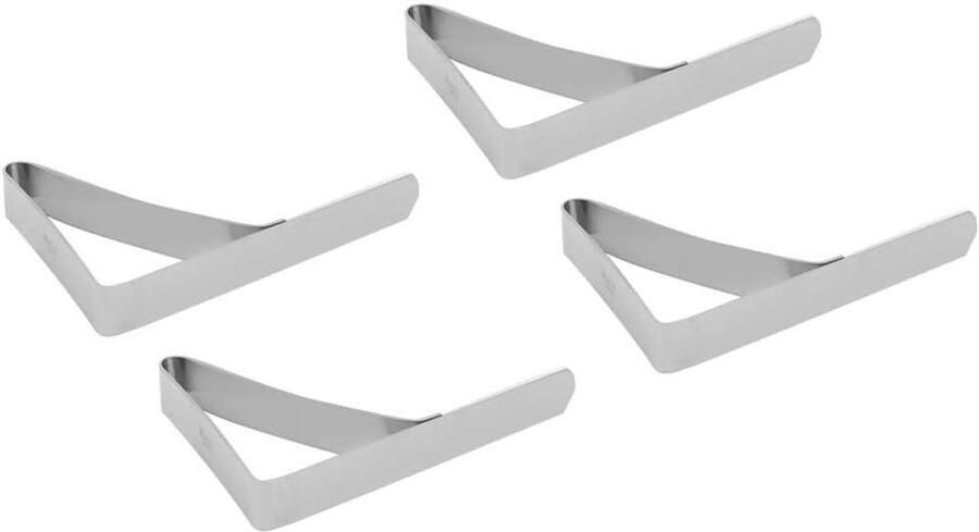 Allecto Plus RVS Tafelkleedklemmen 4 Stuks Antislip Hoge Kwaliteit Voor Thuisgebruik en Picknick Tafelkleedclips Tafelkleedhouder