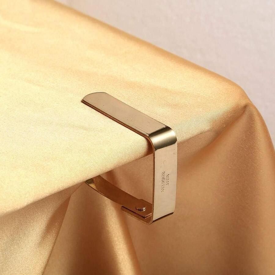 Allecto plus Roestvrijstalen tafelkleedclips voor banket en picknick in goudkleurige uitvoering