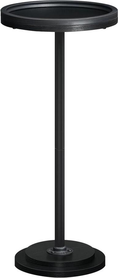 Allecto plus Ronde bijzettafel zwart voor kleine ruimtes in woonkamer en slaapkamer. Bevat voetstuk ideaal voor bank