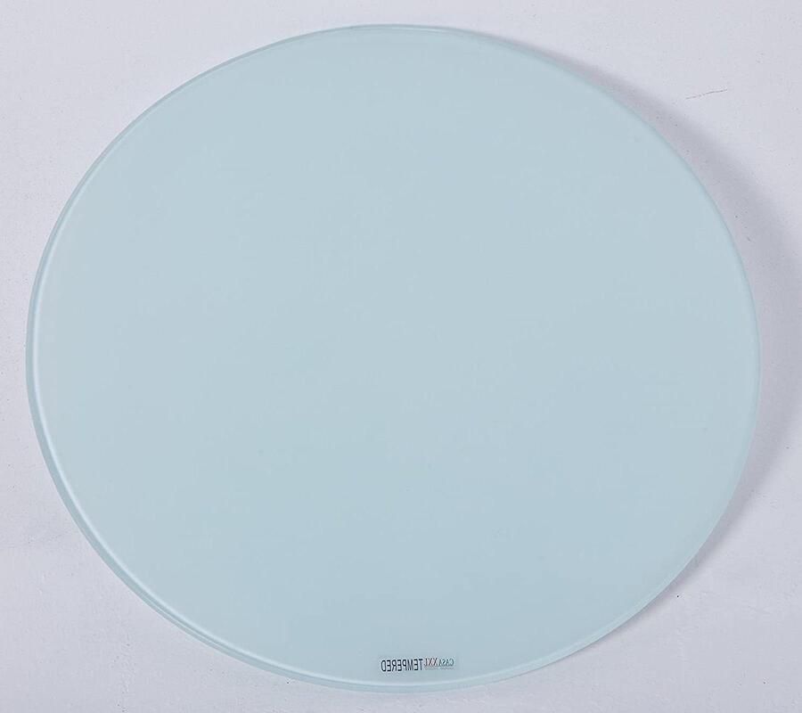 Allecto plus Ronde glasplaat en tafelblad van 30 cm diameter met 6 mm ESG-veiligheidsglas Wit Ideaal als tafelblad of bodemplaat