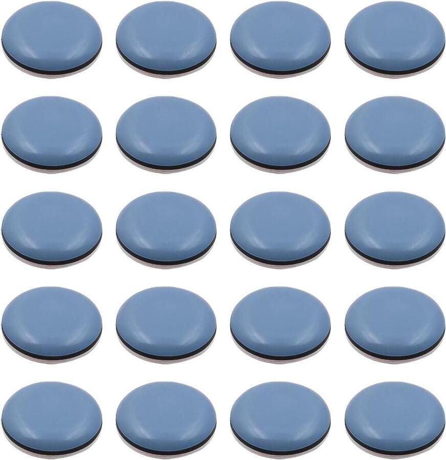 Allecto plus Ronde Meubelschuivers Teflon Geluidsarm Slijtvast Stoelen Bureaus Meubilair Keukenapparatuur 25 mm Set van 20