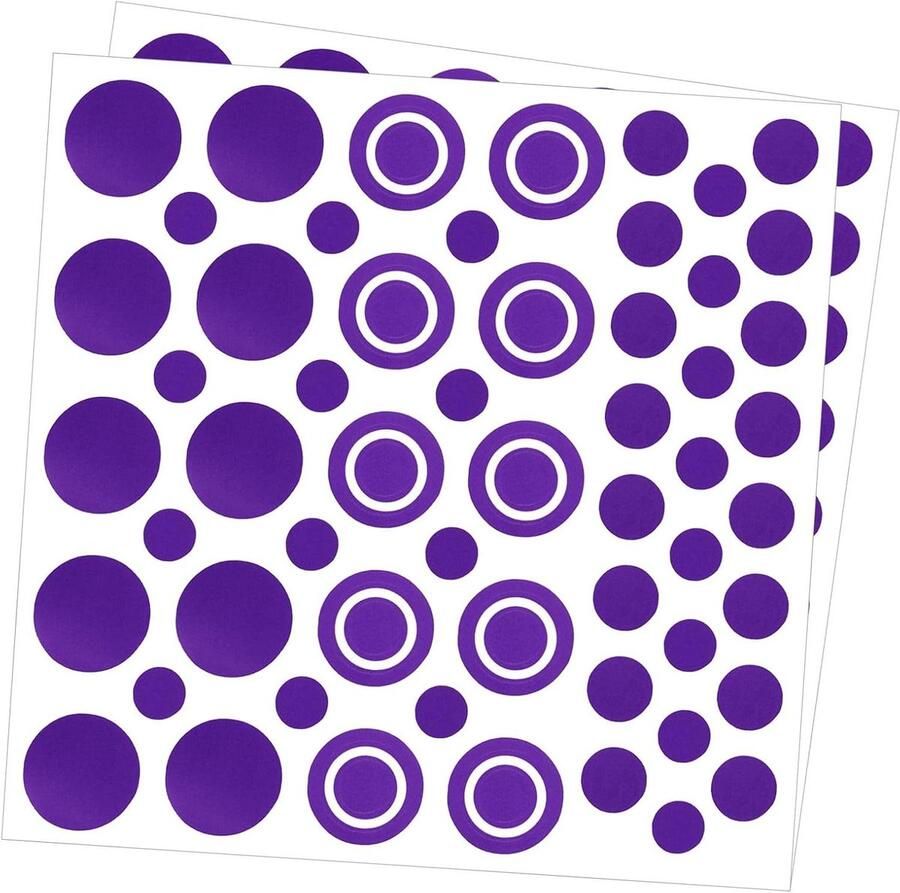 Allecto plus Ronde paarse polka stippen muurstickers Set van 132 stuks PVC materiaal Voor slaapkamer en klaslokaal