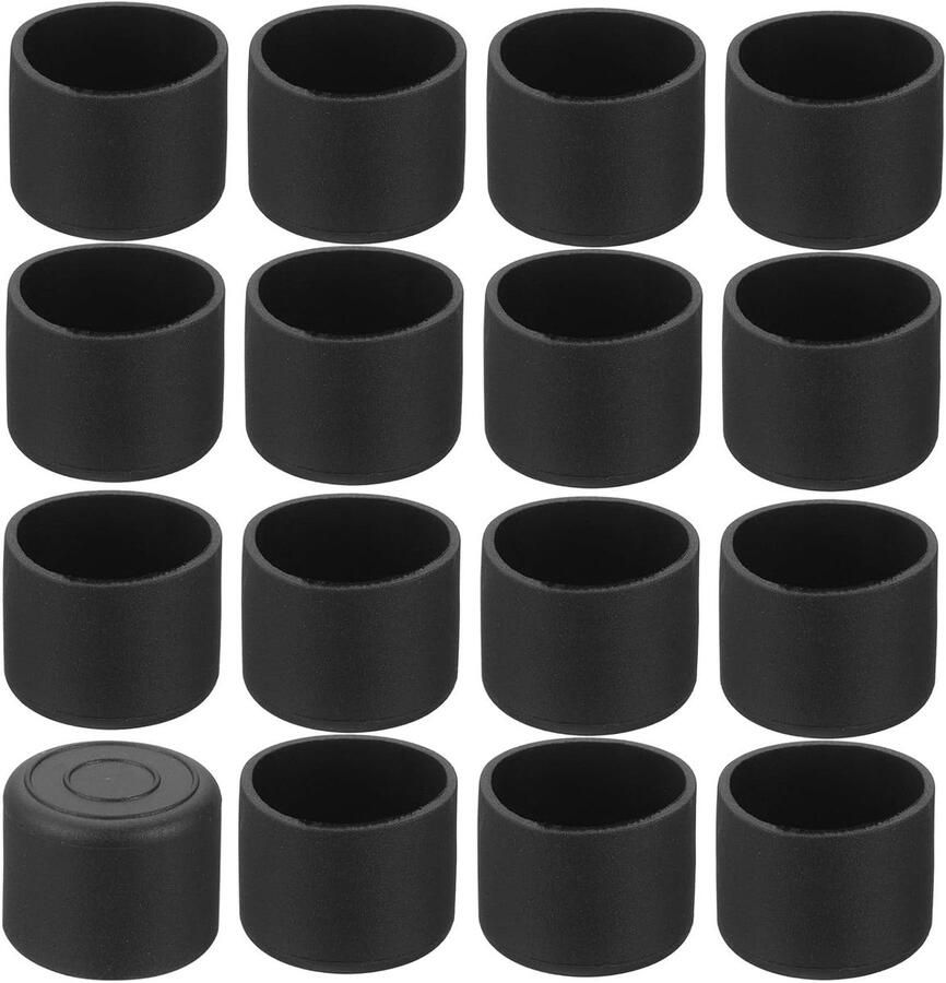 Allecto plus Ronde zwart PVC afdekkappen 22 mm (7 8 inch) 48 stuks Antislip stoelpootbeschermers voor meubels