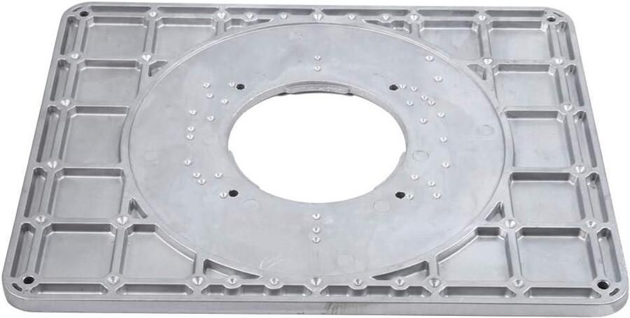 Allecto plus Routerplaat aluminium tafel inzetplaat frees tafelblad houtbewerking banken 20 x 23 cm (zilver)