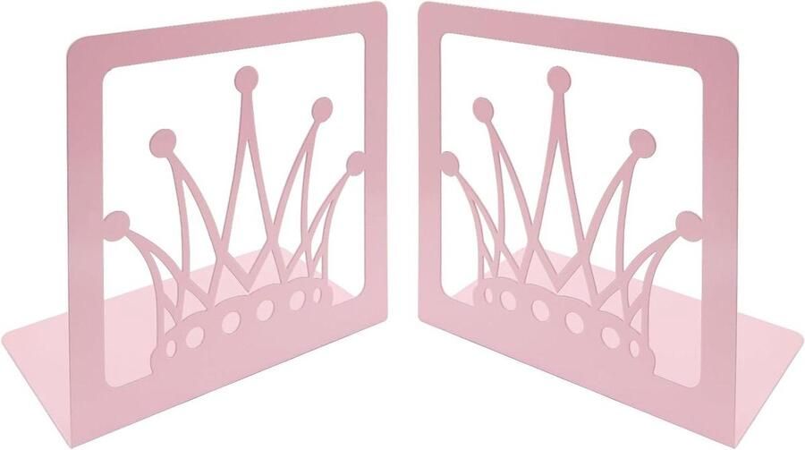 Allecto plus Roze metalen kroon boekensteunen Bureau organizer voor kinderen en studenten