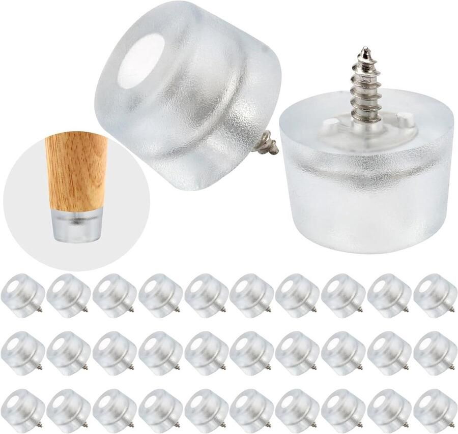Allecto Plus Rubber doppen voor meubelpoten 20 stuks Geschikt voor stoelen en audioapparatuur Trapezoïde meubelglijders Beschermdoppen voor meubelpoten